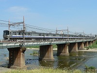 大和川鉄橋を渡る。