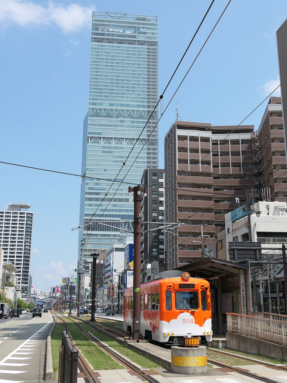 阪堺500形モ504号車とべのハルカス